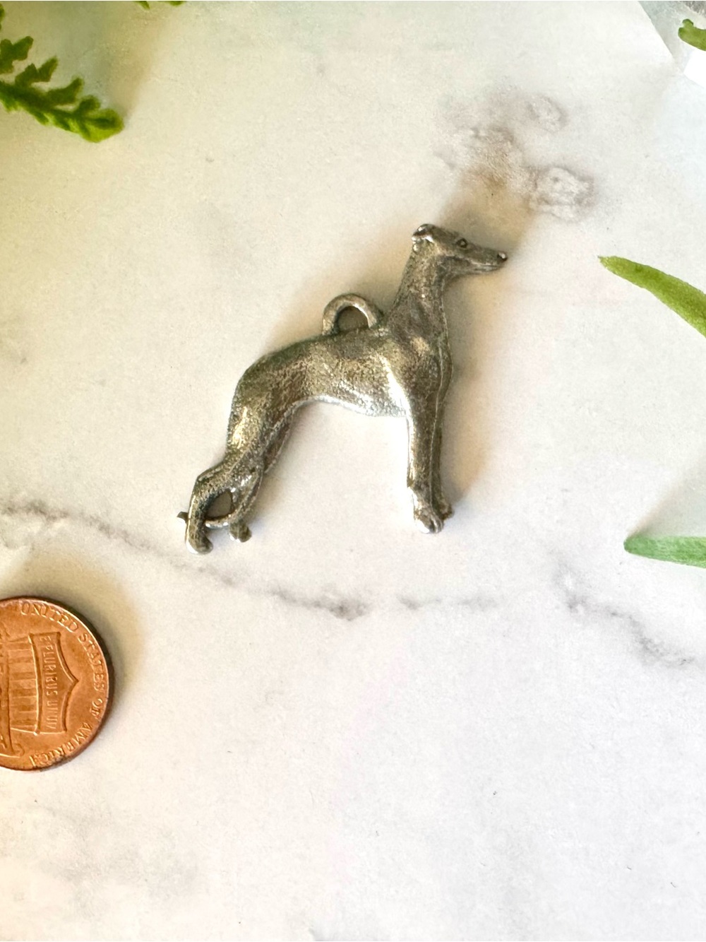 Grey Whippet Dog Charm Pendant - Pet Accessory